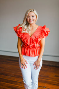 Statement Top - Coral